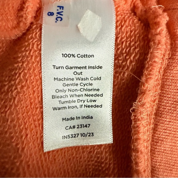 Talbots Womens Ruffle Trim Raglan Sweatshirt Size 1X Orange Gold Buttons Preppy - Picture 8 of 9